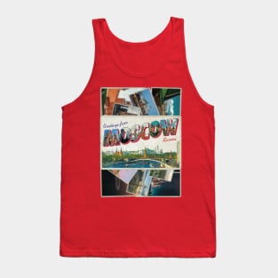 Greetings from Moscow in Russia Vintage style retro souvenir Tank Top